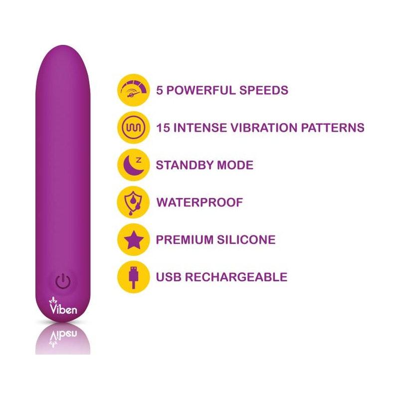 Bombshell 5 Speed 9.5cm USB Mighty Bullet Berry - Adult Toys