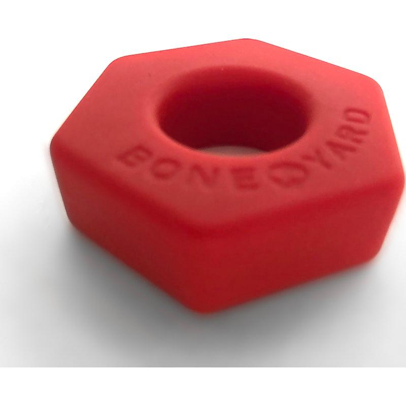 Boneyard Bust a Nut Cockring – Red Soft Silicone Nut - Shaped Ring - Adult Toys