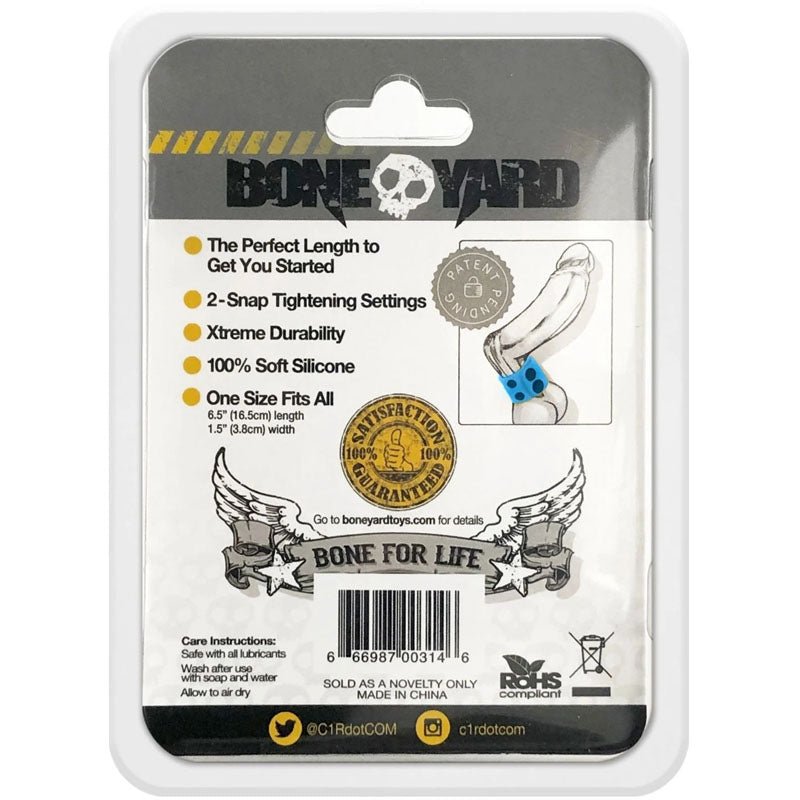 Boneyard Silicone Ball Strap Blue - 3 - Snap 4 cm Adjustable - COCK RINGS