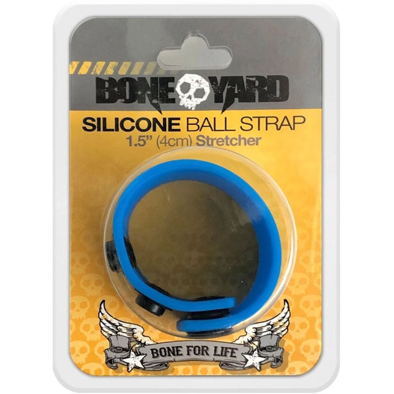 Boneyard Silicone Ball Strap Blue - 3 - Snap 4 cm Adjustable - COCK RINGS