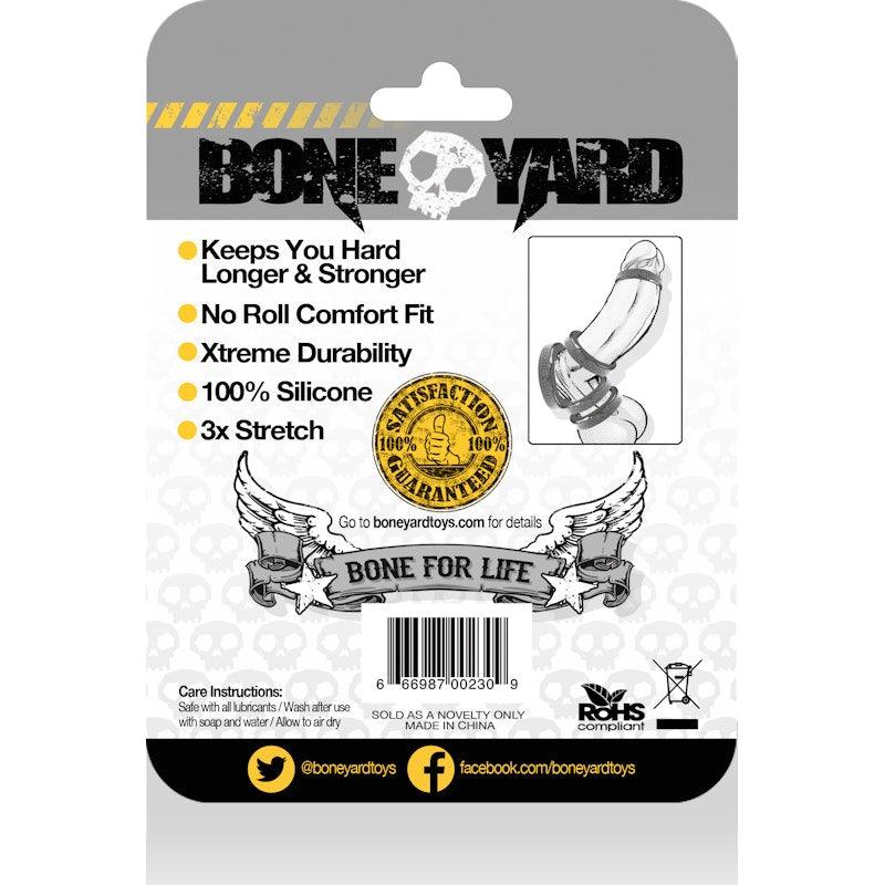 Boneyard Silicone Cock Ring – 30mm Medical Grade Grey Stretcher - Adult Toys