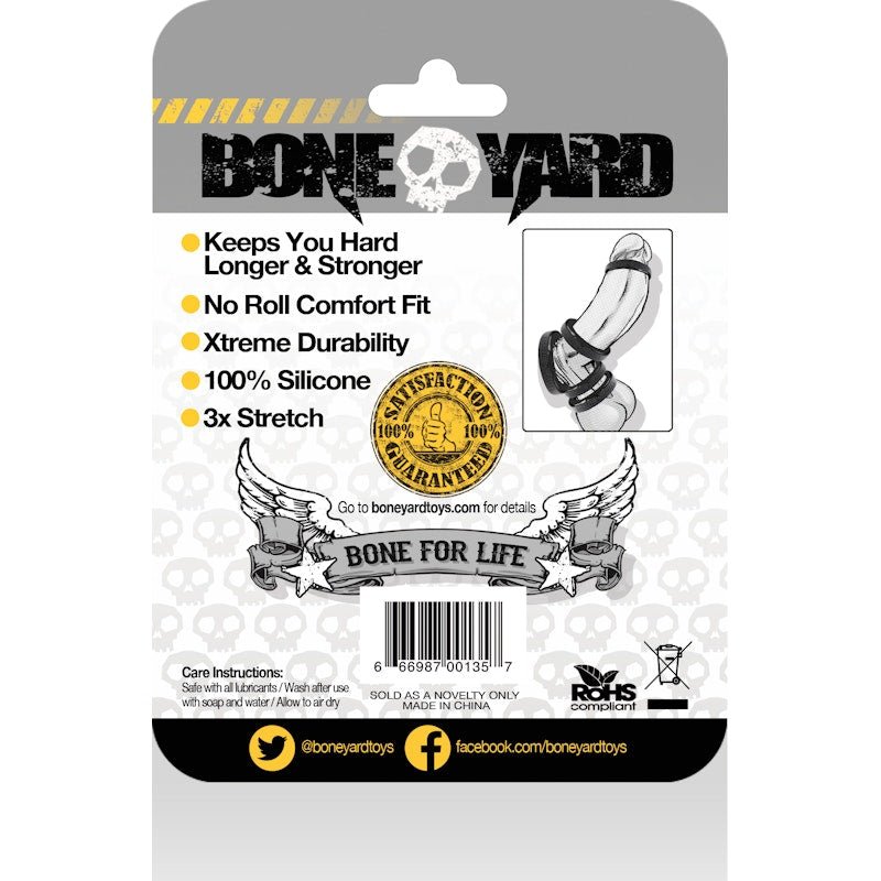 Boneyard Silicone Ring 35mm Black - Adult Toys