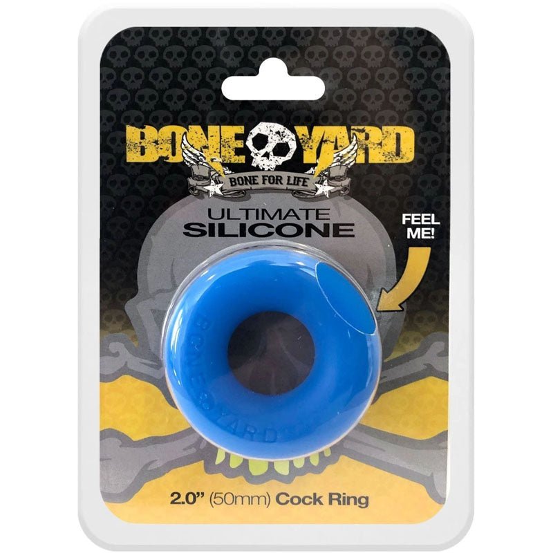 Boneyard Ultimate Silicone Cock Ring Blue - Blue 50mm Cock Ring - COCK RINGS