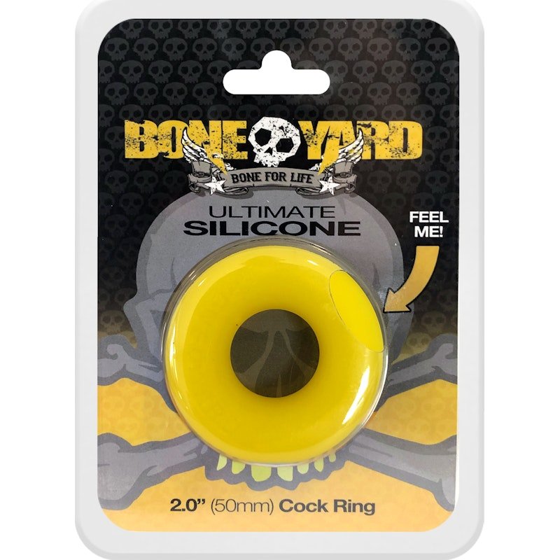 Boneyard Ultimate Silicone Cock Ring – Yellow Durable Stretch Ring - Adult Toys