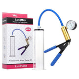 Brass Pistol Penis Pump Set with Gauge, Hose and Cylinder - Adult Toys