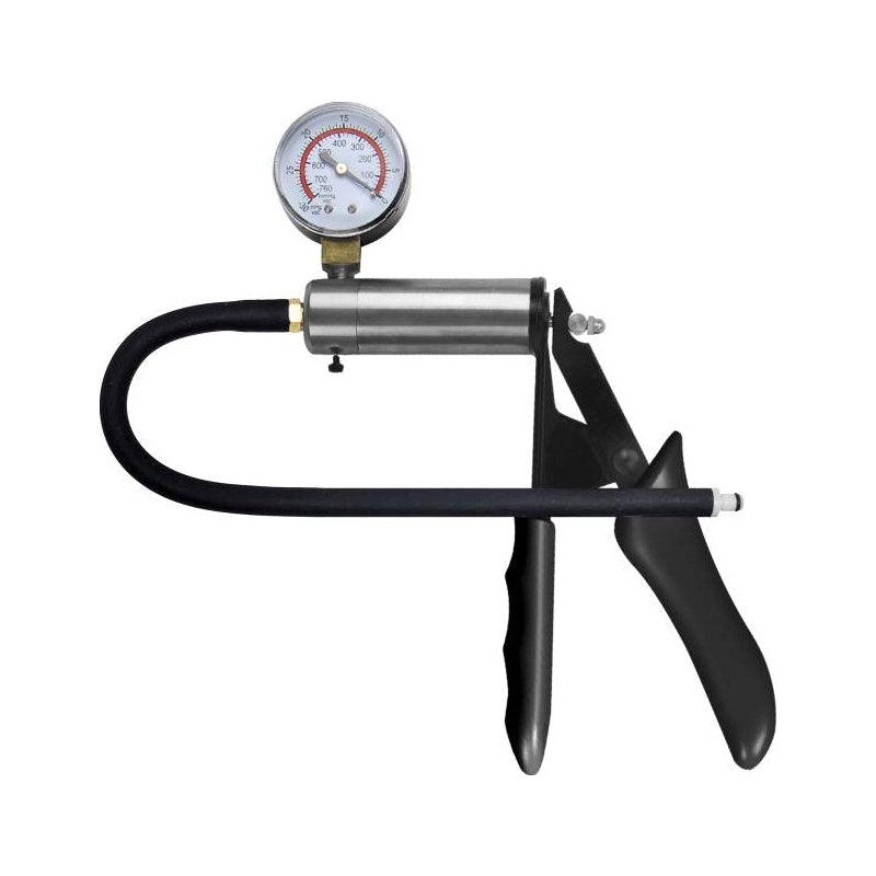 Brass Pistol Pump with Gauge and Hose - Adult Toys