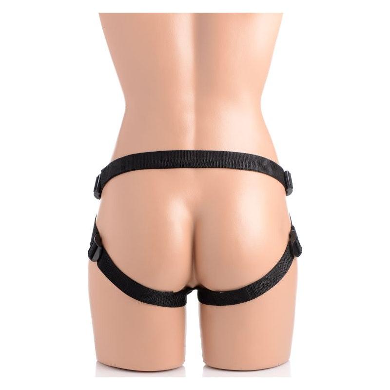 Brazen 8" Silicone Dildo w Harness Flesh - Adult Toys