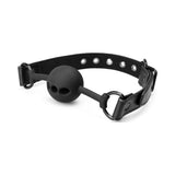 Breathable Silicone Ball Gag Black - Adult Toys