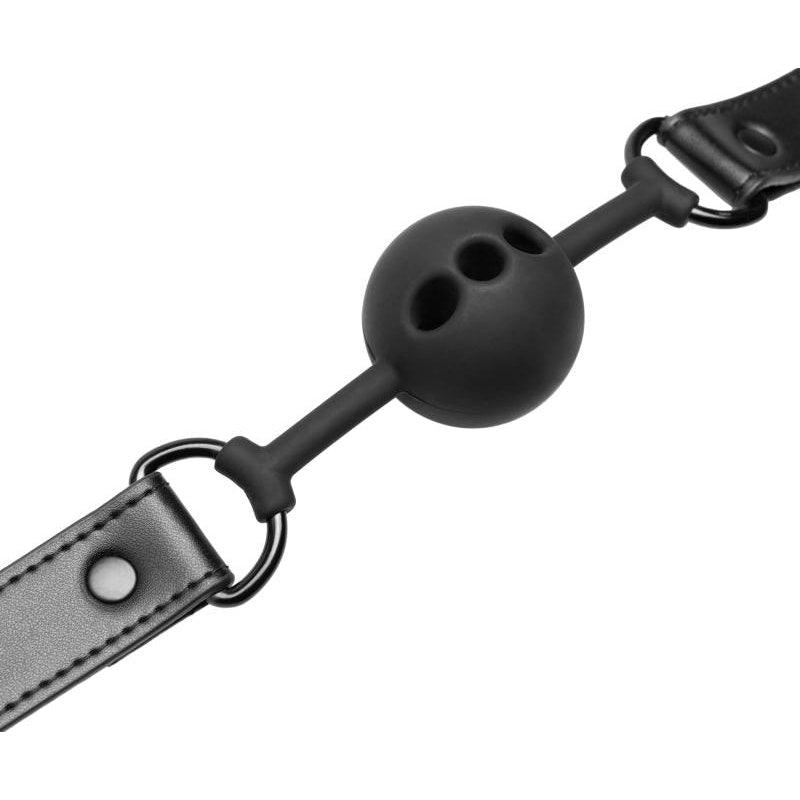 Breathable Silicone Ball Gag Black - Adult Toys
