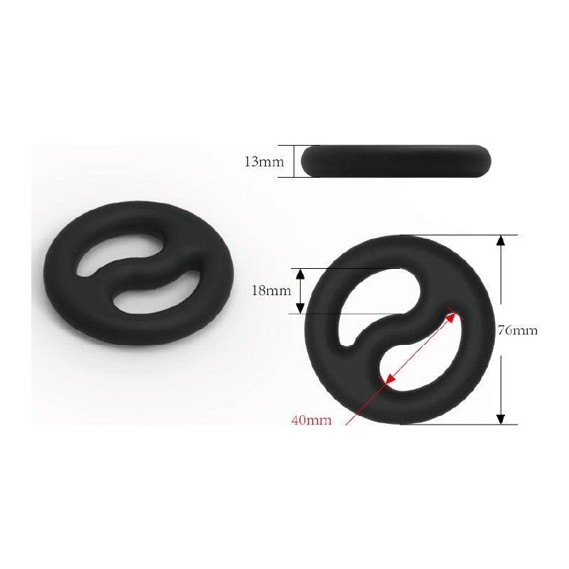 Brutus Yin Yang Silicone Cock and Ball Duo Ring - Adult Toys