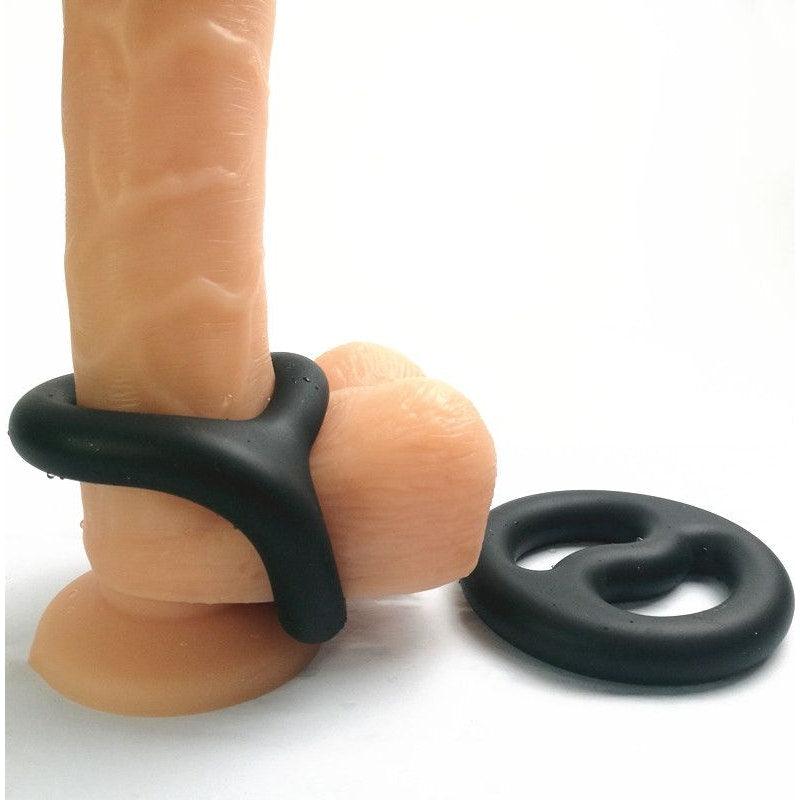 Brutus Yin Yang Silicone Cock and Ball Duo Ring - Adult Toys