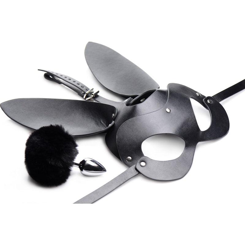 Bunny Tail Anal Plug and Mask Set - Adult Toys