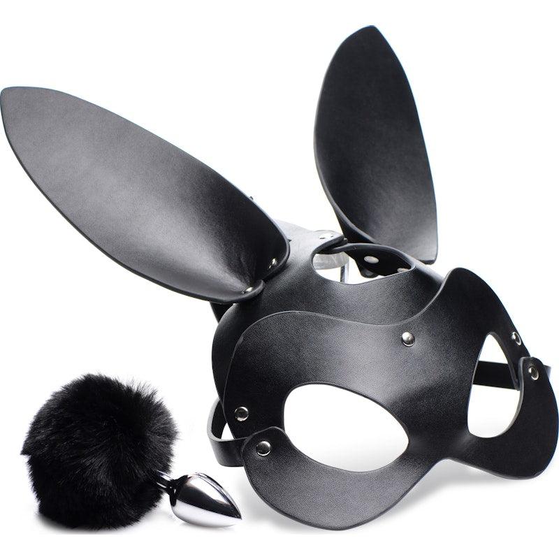 Bunny Tail Anal Plug and Mask Set - Adult Toys