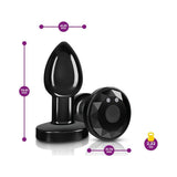 Cheeky Charms Gunmetal Rechargeable Vibrating Metal Butt Plug w Remote Small - Adult Toys