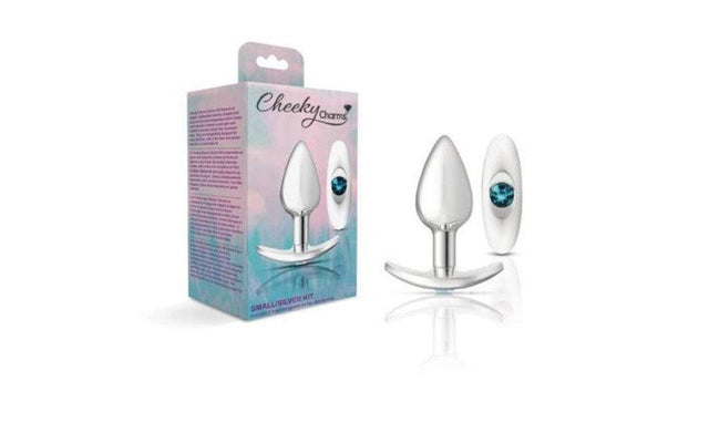 Cheeky Charms Silver Anchor Butt Plug w Clear and Pink Jewel Kit - Adult Toys