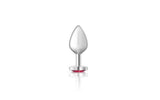Cheeky Charms Silver Metal Butt Plug w Heart Pink Jewel Medium - Naughty by Nature Adult Store