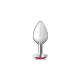 Cheeky Charms Silver Metal Butt Plug w Heart Pink Jewel Medium - Naughty by Nature Adult Store