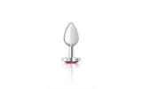 Cheeky Charms Silver Metal Butt Plug w Heart Pink Jewel Small - Naughty by Nature Adult Store