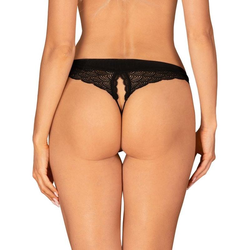 Chemeris Crotchless Panties Black - Lingerie