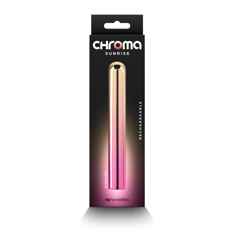 Chroma Sunrise Large - Metallic Pink/Gold Rechargeable Vibrator - VIBRATORS