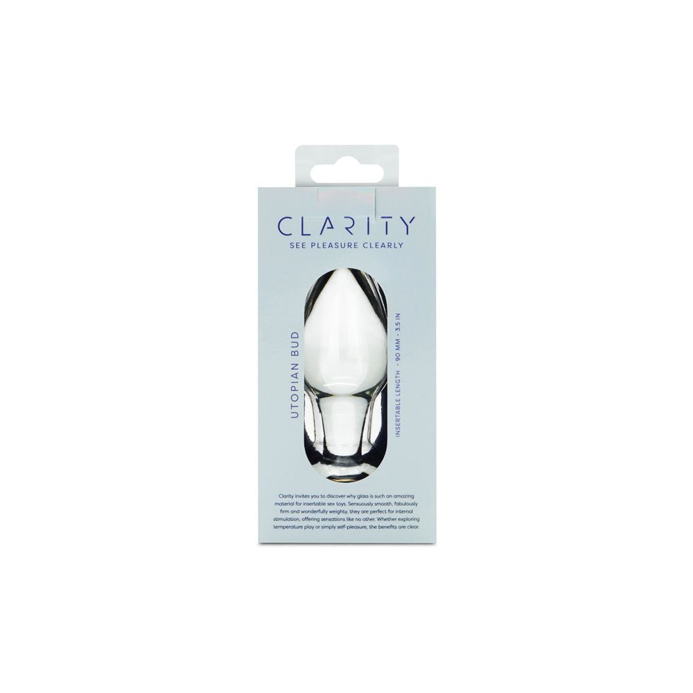 Clarity - Utopian Bud - Clear 8.9 cm Glass Butt Plug - GLASS TOYS