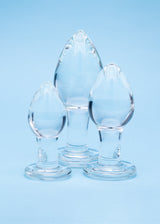 Clarity - Utopian Trinity Glass Butt Plugs - Set of 3 Sizes - GLASS TOYS