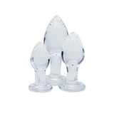 Clarity - Utopian Trinity Glass Butt Plugs - Set of 3 Sizes - GLASS TOYS
