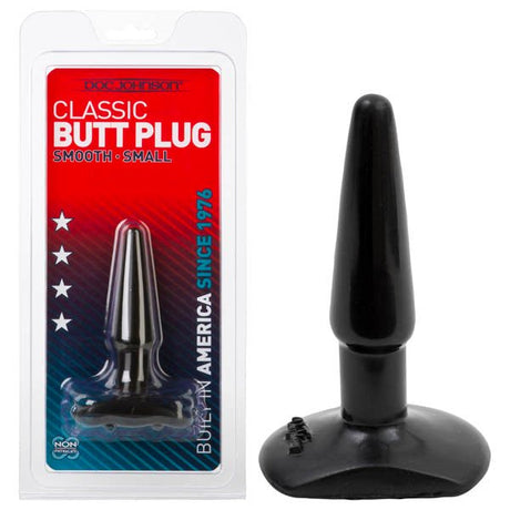 Classic Butt Plug - Black 11.5 cm (4.5'') Small Smooth Butt Plug - Anal Toys