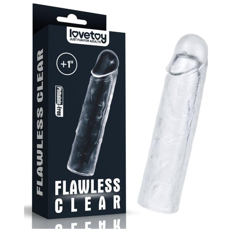 Clear Penis Extender Sleeve Plus 1in - Adult Toys