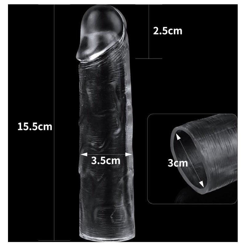 Clear Penis Extender Sleeve Plus 1in - Naughty by Nature Adult Store