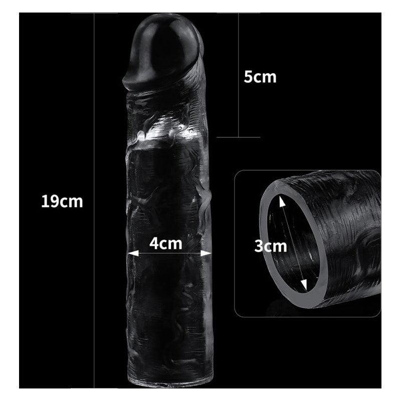 Clear Penis Extender Sleeve Plus 2in - Naughty by Nature Adult Store
