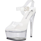 Clear Platform Sandal With Quick Release Strap 6in Heel - Lingerie