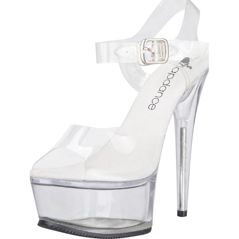 Clear Platform Sandal With Quick Release Strap 6in Heel - Lingerie