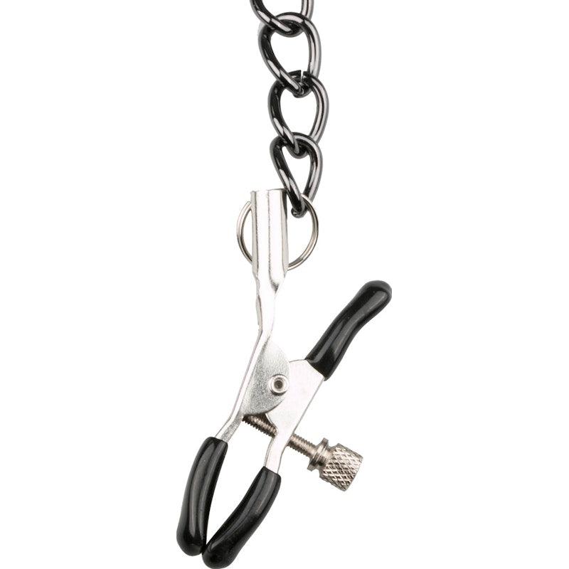 Collar With Nipple Chains - Adult Toys