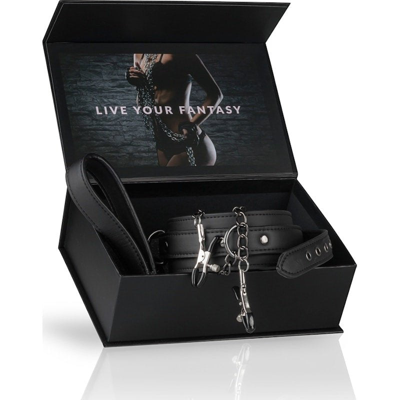 Collar With Nipple Chains - Adult Toys