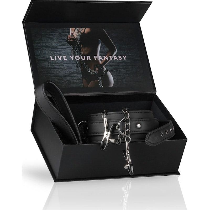 Collar With Nipple Chains - Adult Toys