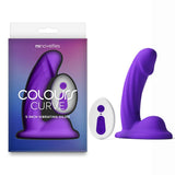 Colours Curve - Vibrating 5'' Dildo - Purple with Wireless Remote - DONGS