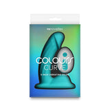 Colours Curve - Vibrating 5'' Dildo - Teal with Wireless Remote - DONGS