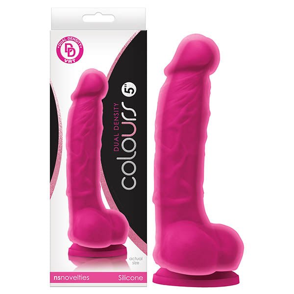 Colours Dual Density 5 Inch Pink Dong 12.7 Cm Realistic Adult Toy - DONGS