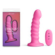 Colours Ribbed 6 Inch Vibrating Dildo Pink 16.5 CM USB Rechargeable Remote - DONGS