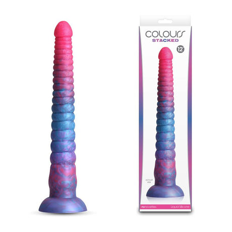 Colours Stacked - 12'' Dildo Pink/Blue Fantasy Dildo - DONGS