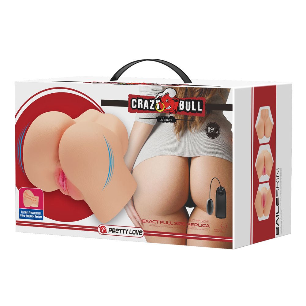 Crazy Bull Hailey Vibrating Doggy Torso - Dual Entry TPR Masturbator - MASTURBATORS