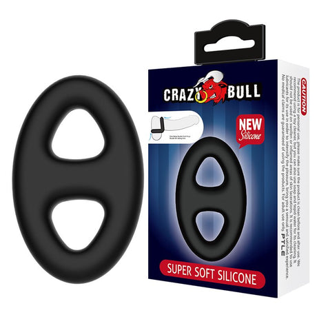 CRAZY BULL Oval Cock & Ball Ring - Black Cock & Ball Ring - COCK RINGS - Naughty by Nature Adult Store