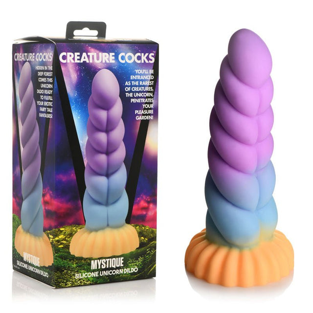 Creature Cocks Mystique Silicone Unicorn Dildo - Coloured 21 cm Fantasy Dildo - DONGS