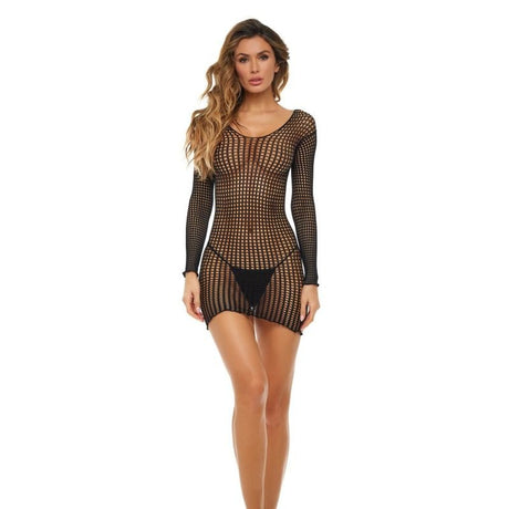 Crochet Seduction Dress Black - Lingerie - Naughty by Nature Adult Store