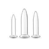 Crystal - 3pc Trainer Kit - Clear Glass Anal Plugs - Set of 3 Sizes - GLASS TOYS