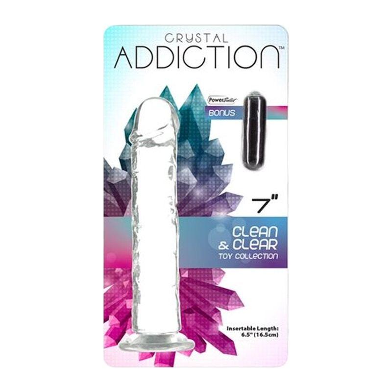 Crystal Dildo Straight 7in Clear - Adult Toys