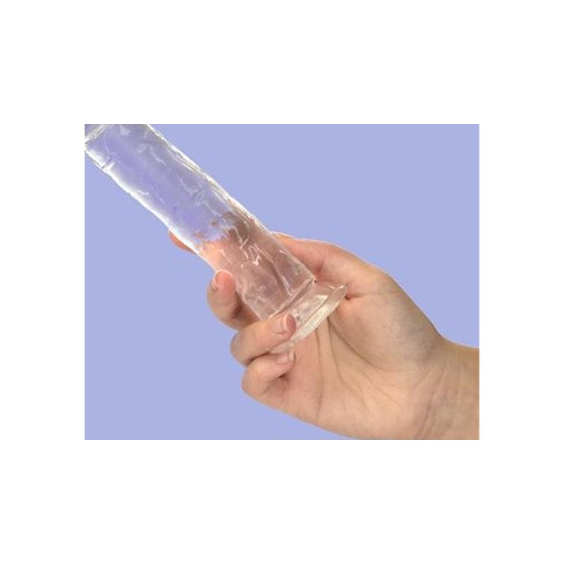 Crystal Dildo Straight 7in Clear - Adult Toys