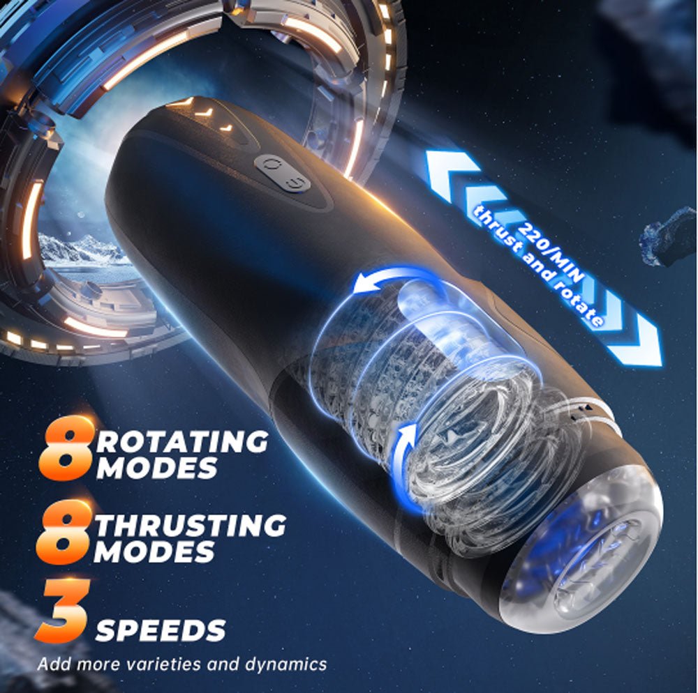 CyberSkin The Galaxy Voy - Thrusting & Rotating Auto Masturbator with Heater - Naughty by Nature Adult Store