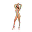 Diamond Net Bodysuit With Thigh High Rainbow - Lingerie - Naughty by Nature Adult Store